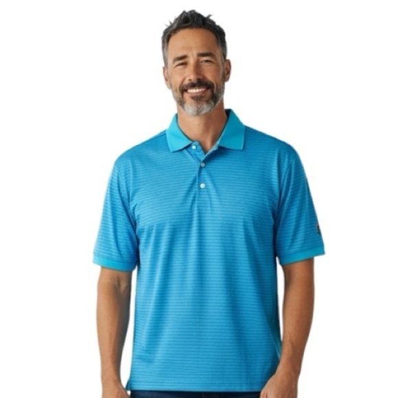 Peter Millar Other - PETER MILLAR Men’s Polo Shirt Classic Style Blue Pinstripe Cotton Size L preppy